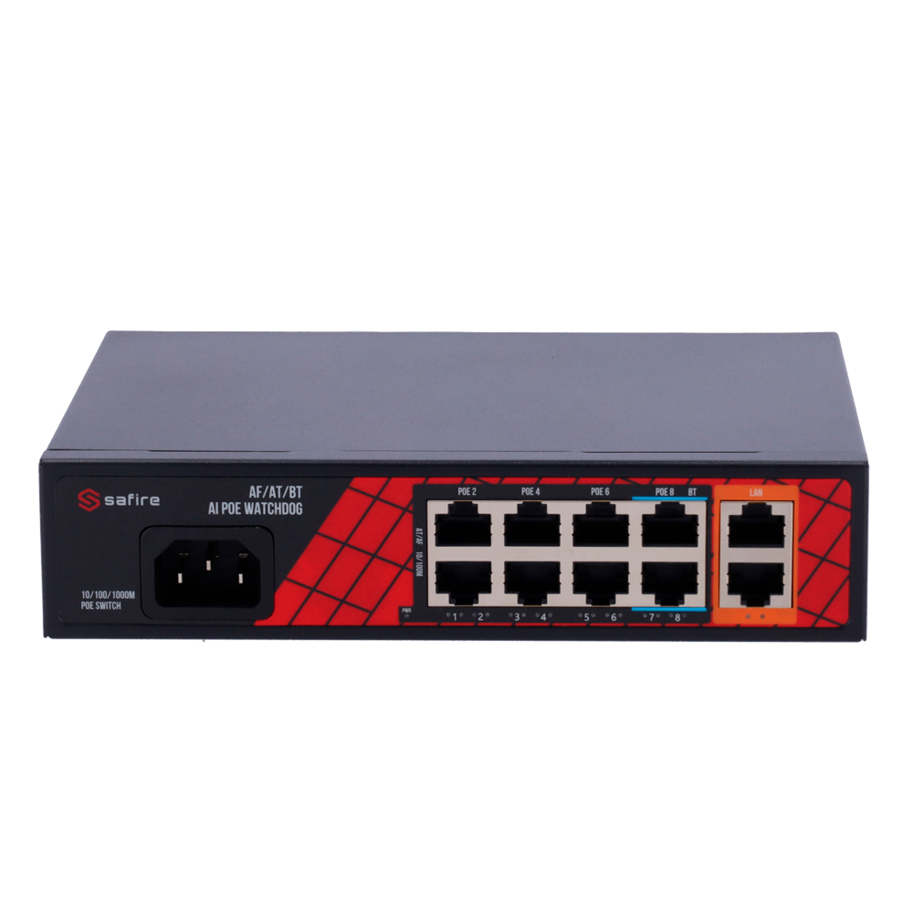 SF-SW1008HIPOE-H-120 Safire Switch Hi-PoE 8 Port