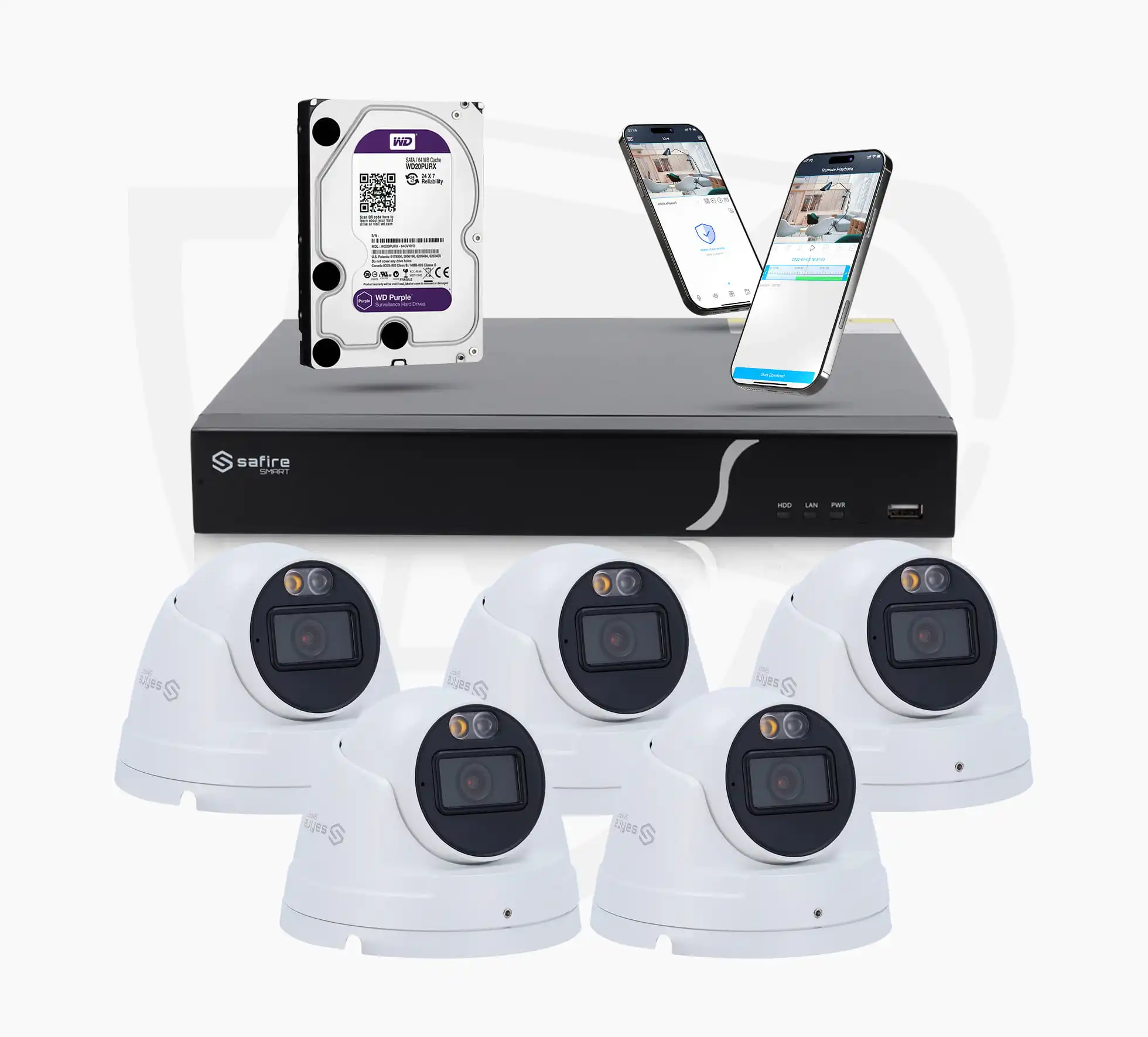 basic-5-dome-kamera-set Basic Set mit 5 Dome-Kameras