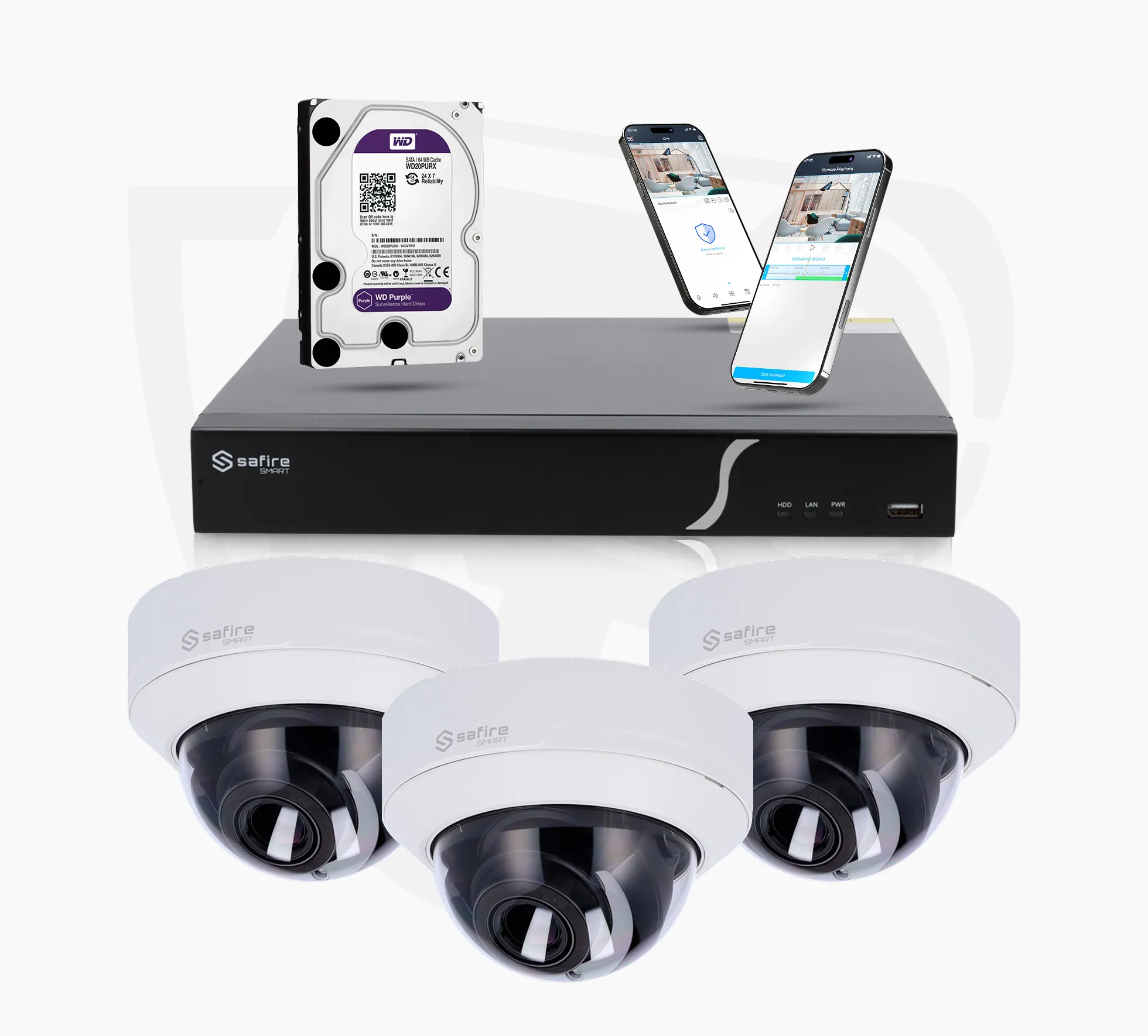 pro-3-dome-kamera-set Pro Set mit 3 Dome-Kameras